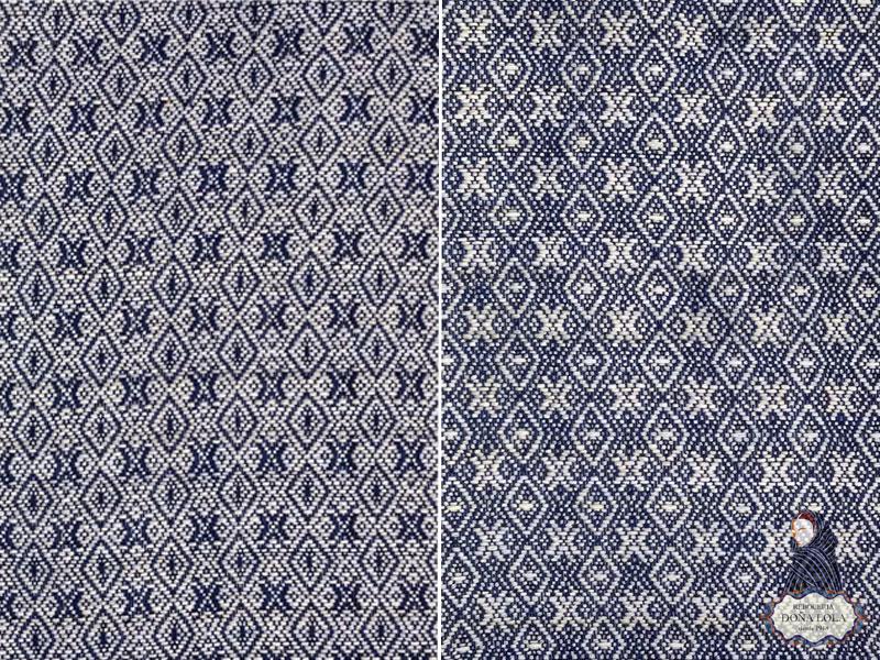 Rebozo Color Blanco y Azul Marino