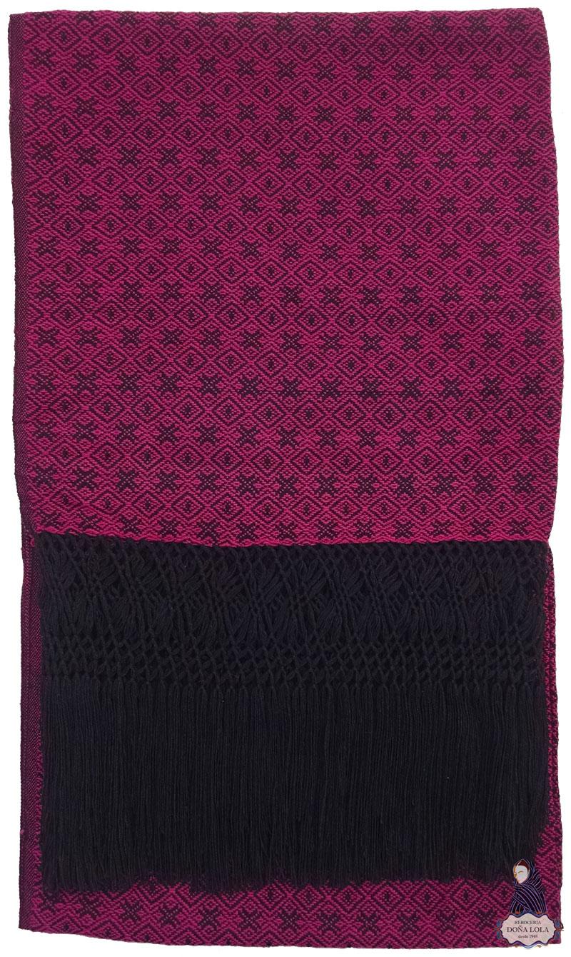 Rebozo Color Negro y Fucsia