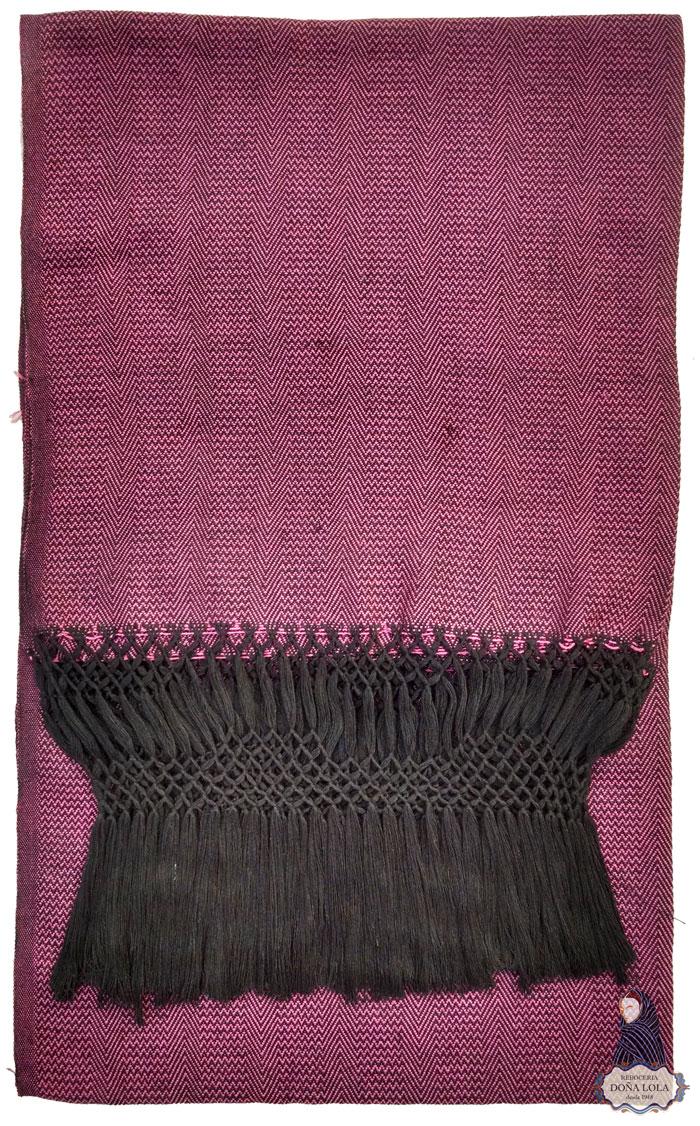 Rebozo Zigzag Color Negro y Rosa