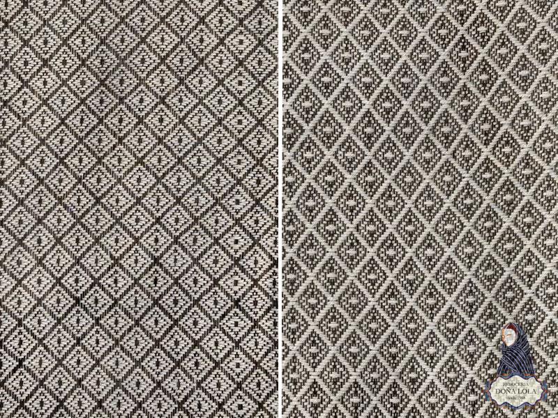 Rebozo de Rombos Color Blanco y Negro