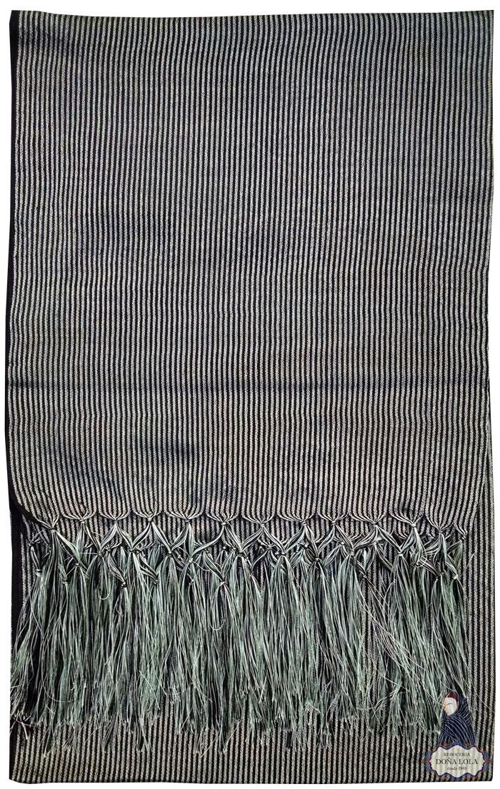 Rebozo Rayado Color Negro y Blanco