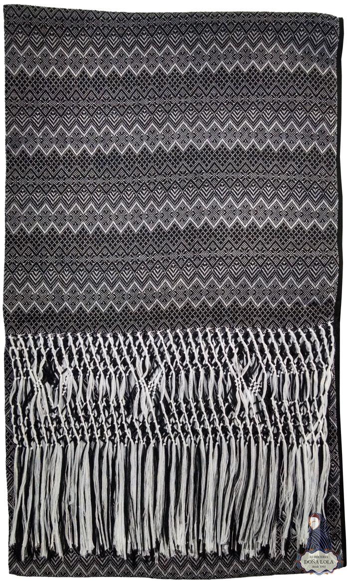 Rebozo Color Negro y Blanco