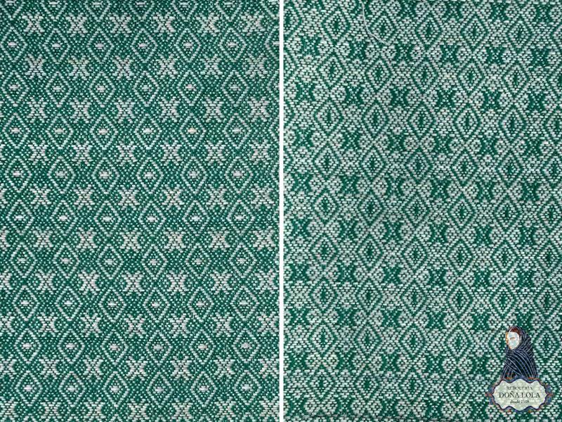 Rebozo Color Blanco y Verde Jade