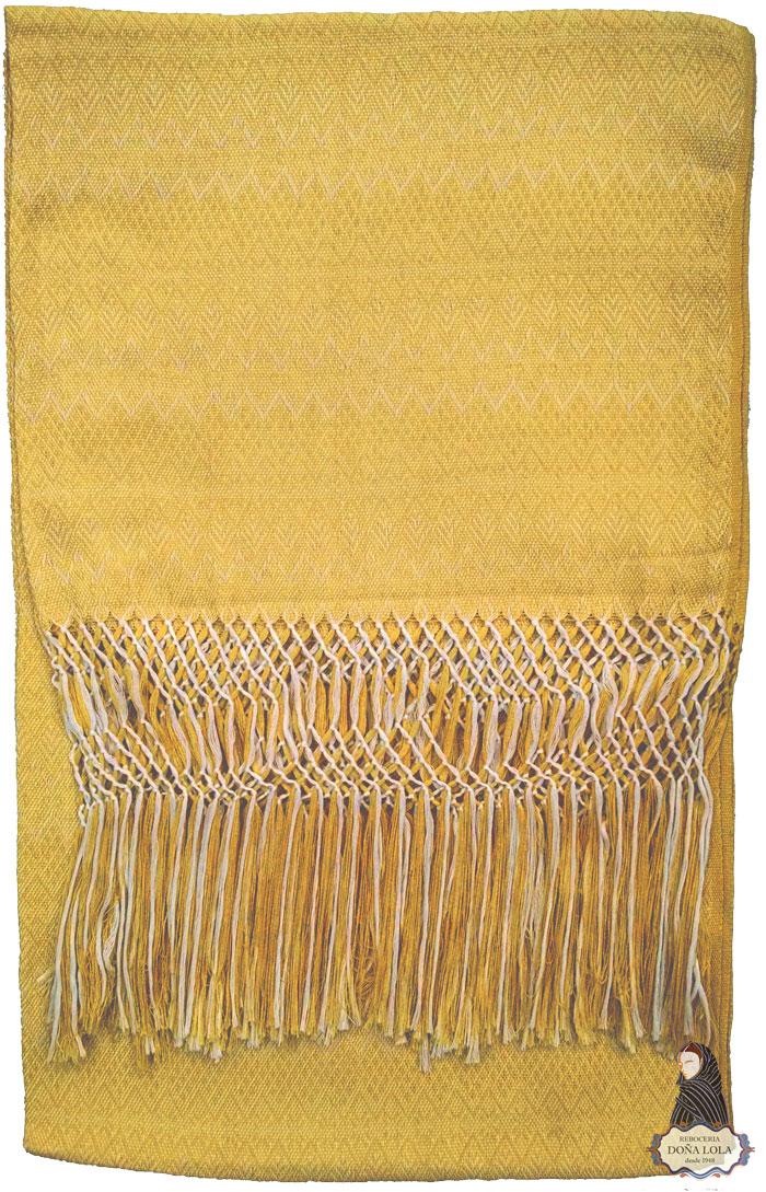 Rebozo Color Blanco y Amarillo